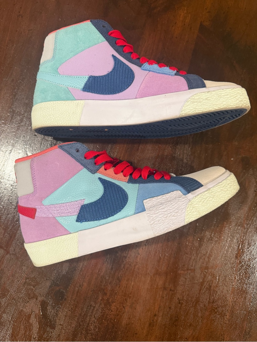Colorblock High-Top Nike Sneakers - Pink, Mint & Navy